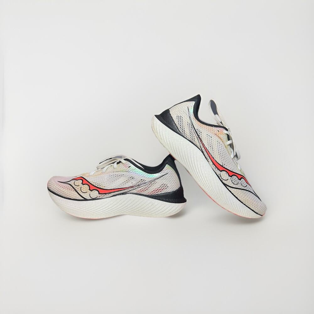 Saucony Endorphin Pro 3 White Black ViZiRed Carbon Running Shoes Mens 11